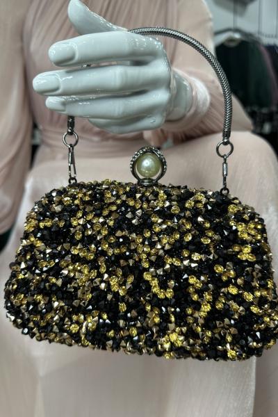 Abiye Çanta Siyah Taş