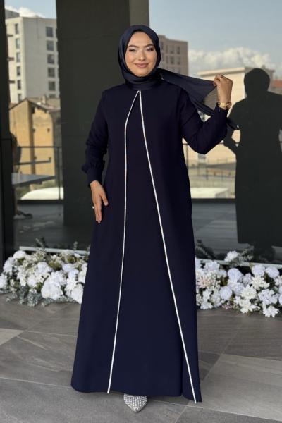 Sıla Tesettür Abiye Lacivert