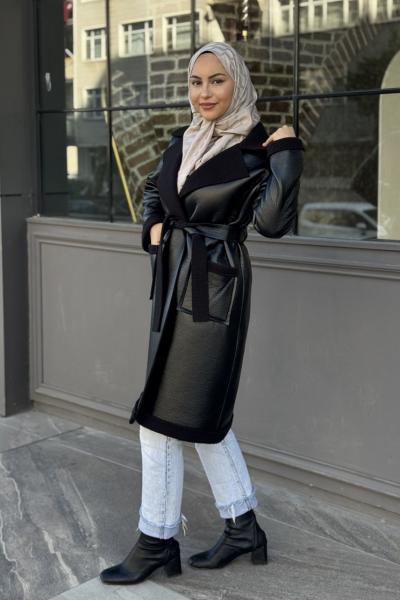 Ferah Kürklü Mont Siyah