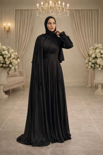 İpek Tesettür Abiye Siyah