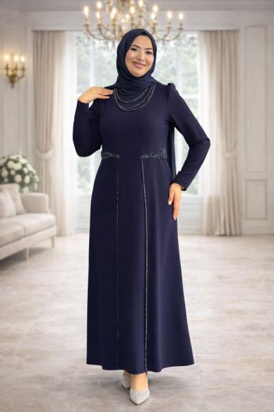 Zübeyde Tesettür Abiye Lacivert