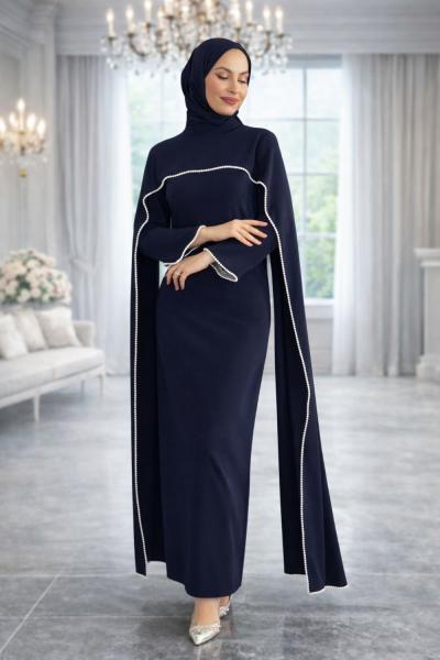 Esin Tesettür Abiye Lacivert