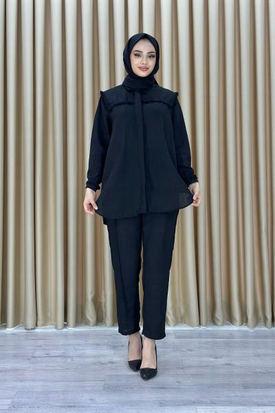 Belma pantolonlu takım Siyah