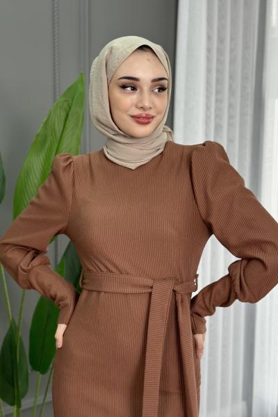 Oya Elbise Kahverengi